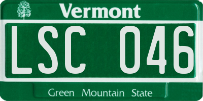 VT license plate LSC046
