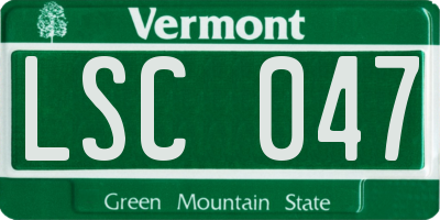 VT license plate LSC047