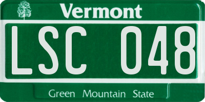 VT license plate LSC048