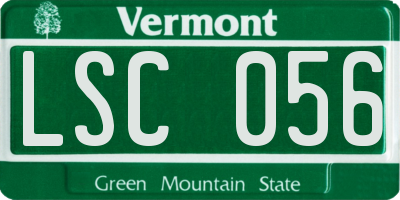 VT license plate LSC056
