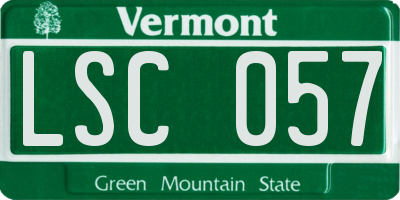 VT license plate LSC057
