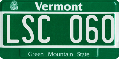 VT license plate LSC060
