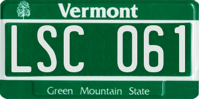 VT license plate LSC061
