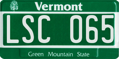 VT license plate LSC065