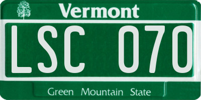 VT license plate LSC070