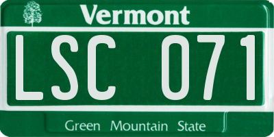 VT license plate LSC071