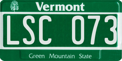 VT license plate LSC073