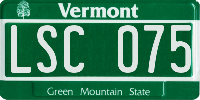VT license plate LSC075