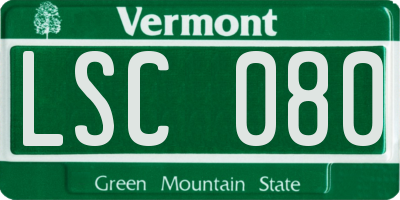 VT license plate LSC080