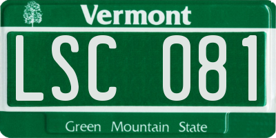 VT license plate LSC081