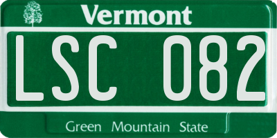 VT license plate LSC082