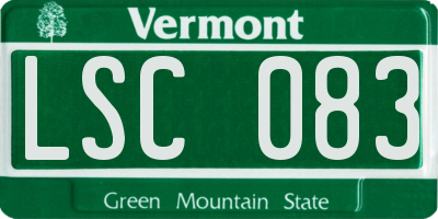 VT license plate LSC083