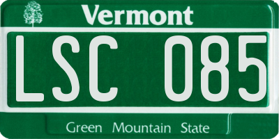 VT license plate LSC085