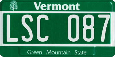 VT license plate LSC087