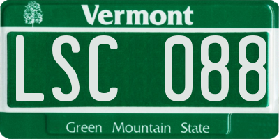 VT license plate LSC088
