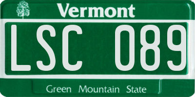 VT license plate LSC089