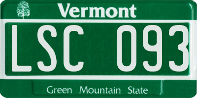 VT license plate LSC093