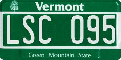 VT license plate LSC095