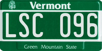 VT license plate LSC096