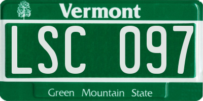 VT license plate LSC097