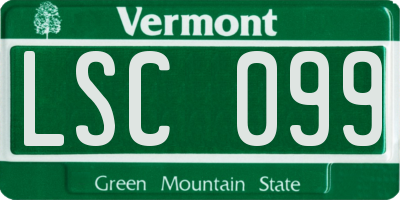 VT license plate LSC099