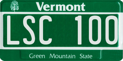 VT license plate LSC100