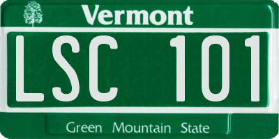 VT license plate LSC101