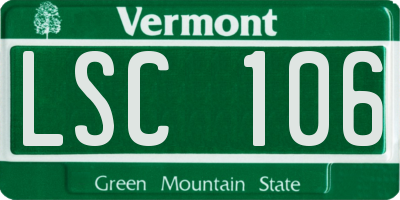 VT license plate LSC106