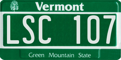 VT license plate LSC107
