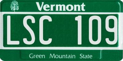 VT license plate LSC109