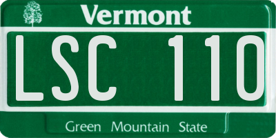 VT license plate LSC110