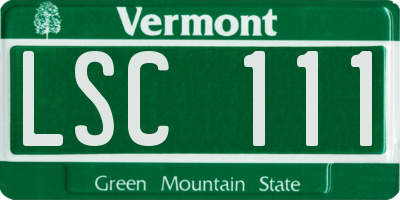 VT license plate LSC111