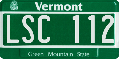 VT license plate LSC112