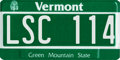 VT license plate LSC114