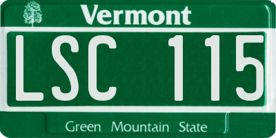 VT license plate LSC115