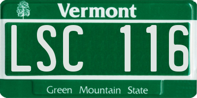 VT license plate LSC116