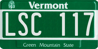 VT license plate LSC117