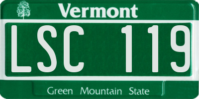 VT license plate LSC119