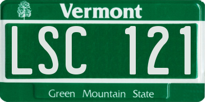 VT license plate LSC121