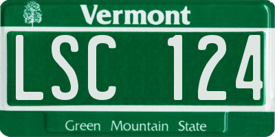 VT license plate LSC124