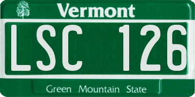 VT license plate LSC126