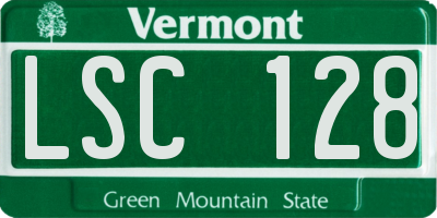 VT license plate LSC128