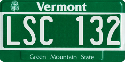 VT license plate LSC132