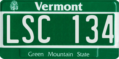 VT license plate LSC134