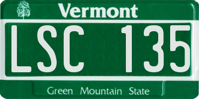 VT license plate LSC135