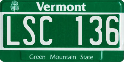 VT license plate LSC136