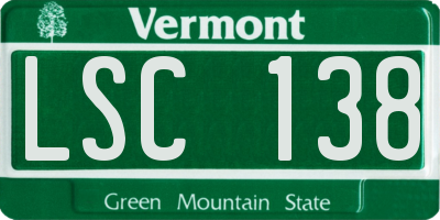 VT license plate LSC138