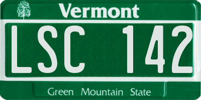 VT license plate LSC142