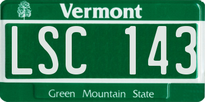 VT license plate LSC143