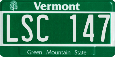 VT license plate LSC147